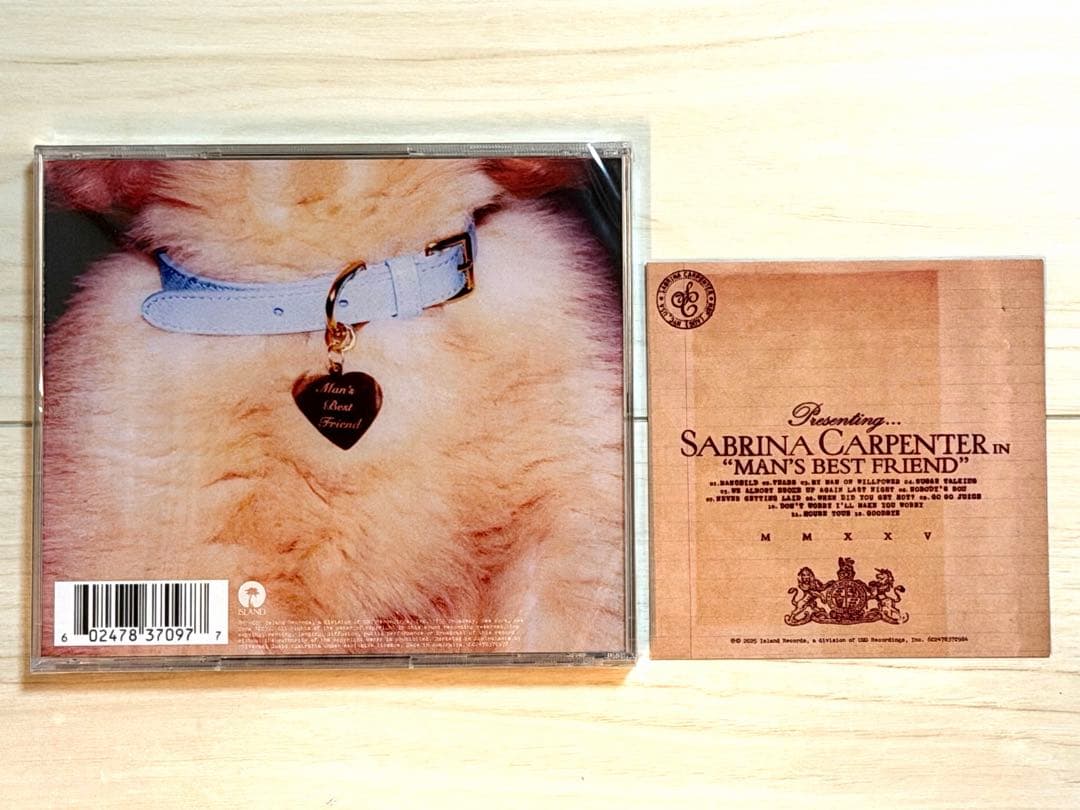 直筆サイン入り サブリナカーペンター 「マンズ・ベスト・フレンド」 CDアルバム