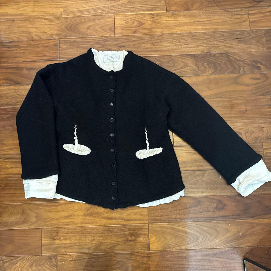 【別注】Pillings ロンハーマン　 　　　　　　　ニットジャケットブラック