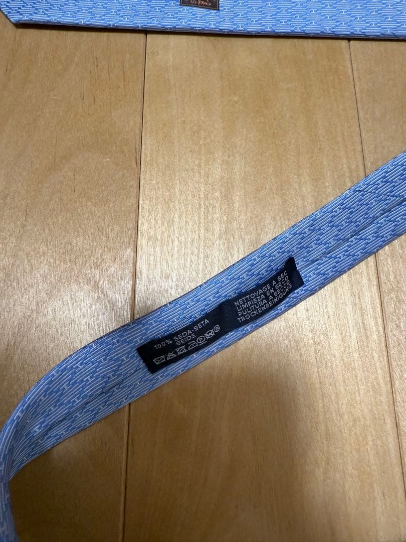 HERMES ネクタイ エルメス ブルー ライトブルー