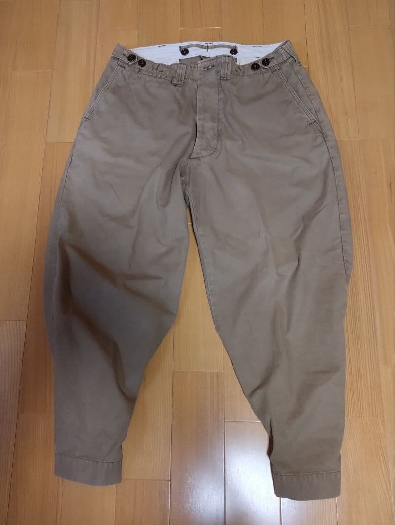 ウエアハウス w36 lot1205 ミリタリーパンツ 両玉縁 硫化染めコットン