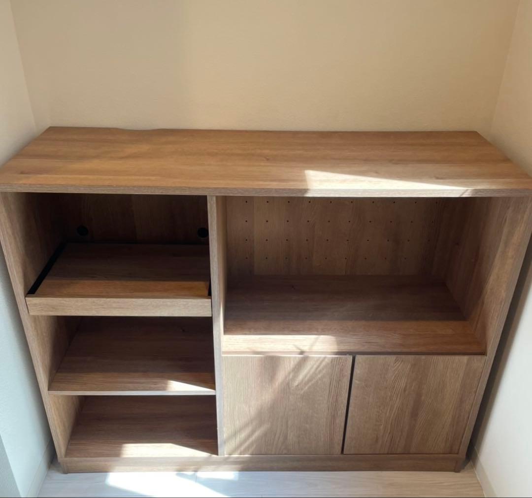 [幅120] キッチンカウンター レンジ台 スライド収納付き LOWYA