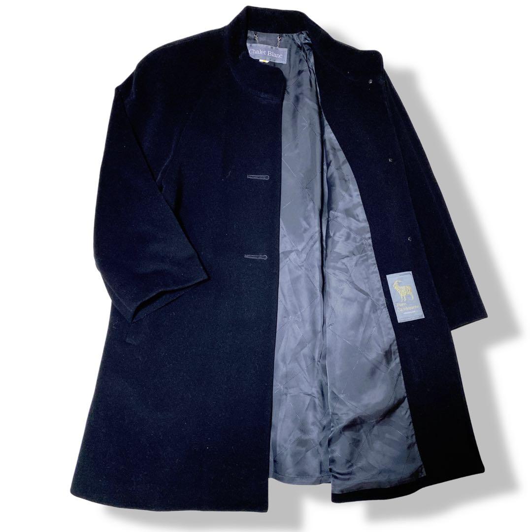 【未使用タグ付】定価10万カシミア100Aラインコート シャレットブランレナウン