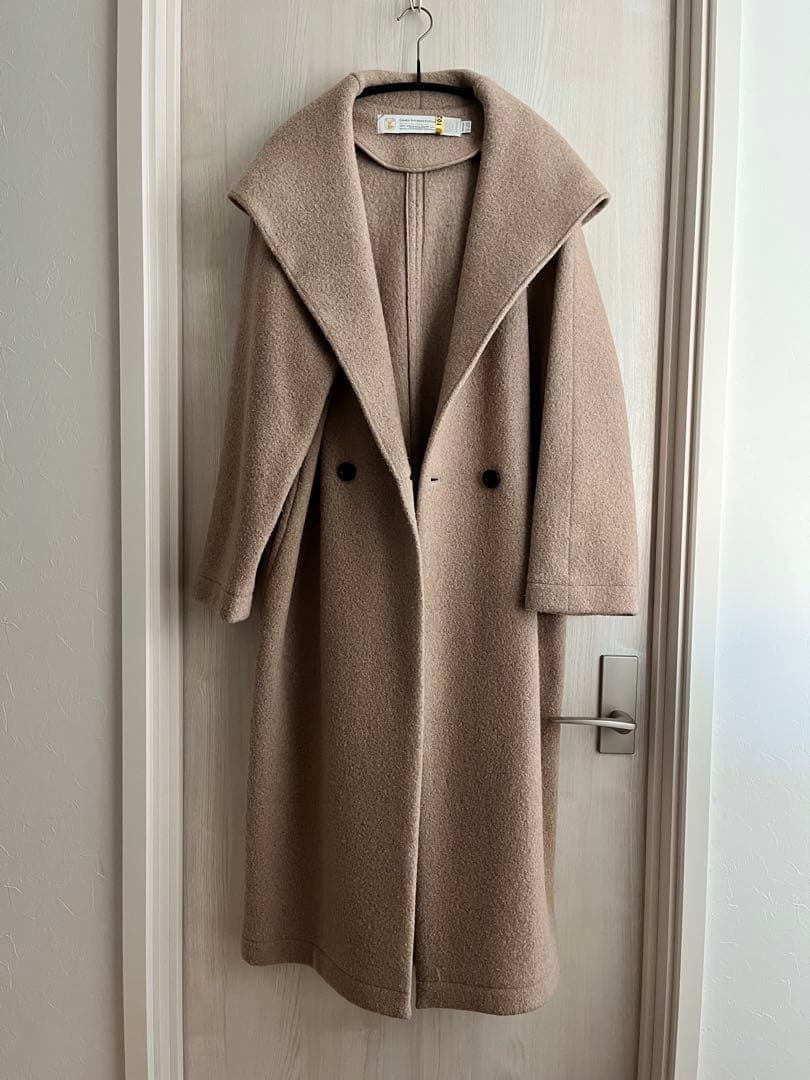 GREEDinternational フードロングコート ベージュ