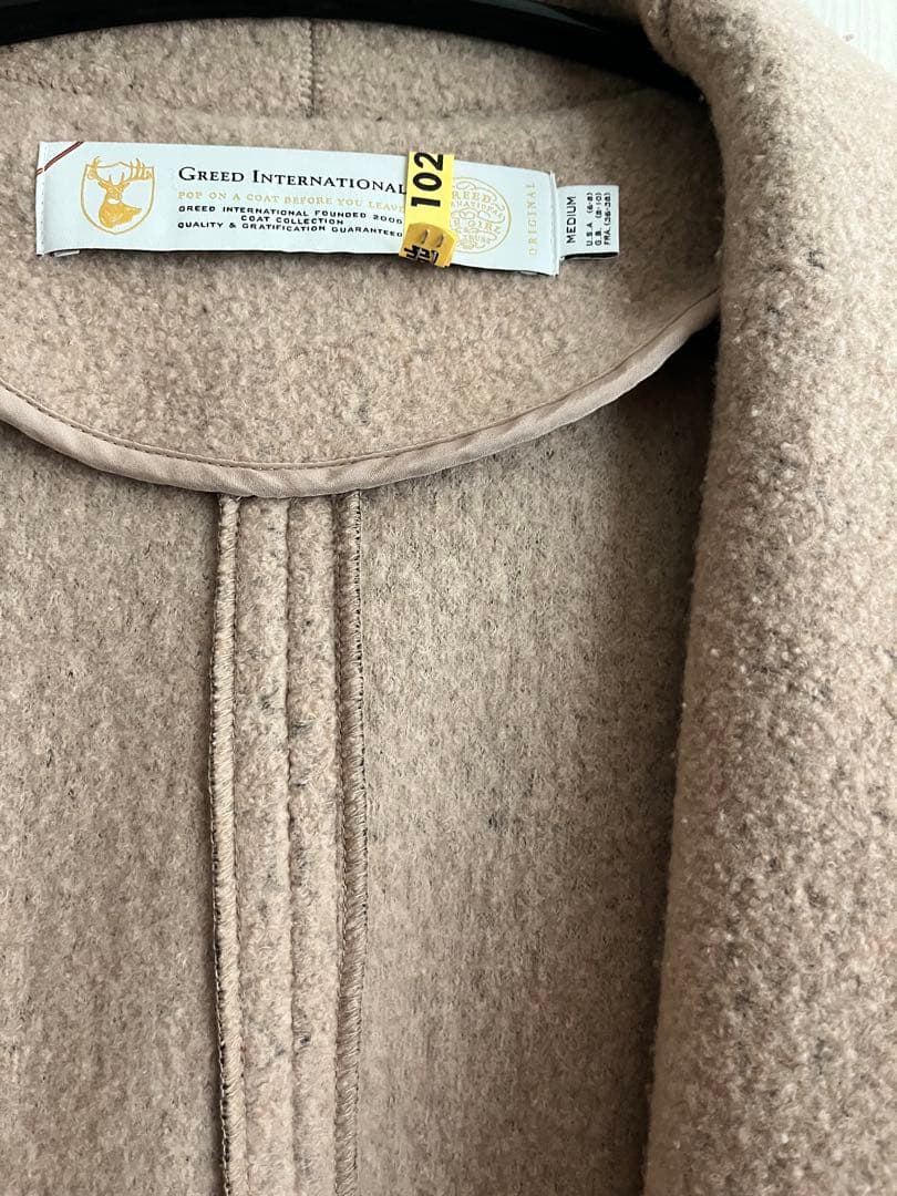 GREEDinternational フードロングコート ベージュ