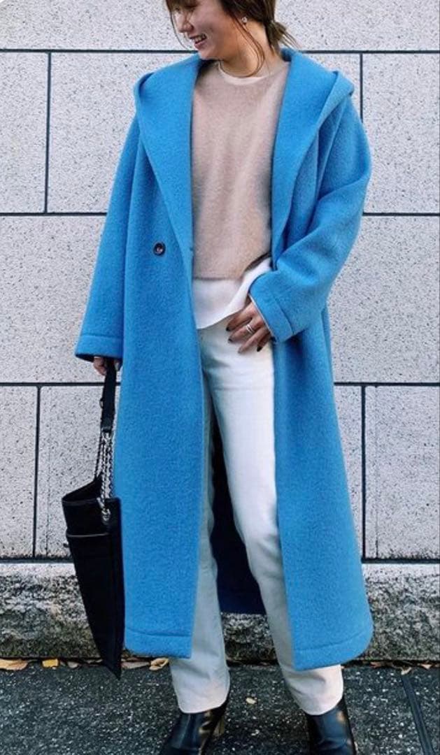 GREEDinternational フードロングコート ベージュ