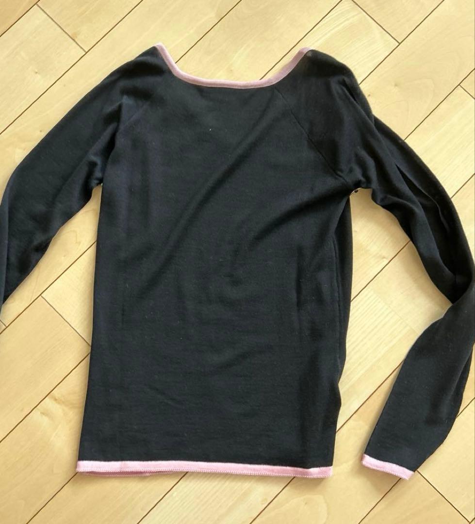 Christian Dior ニット36 黒／ピンク