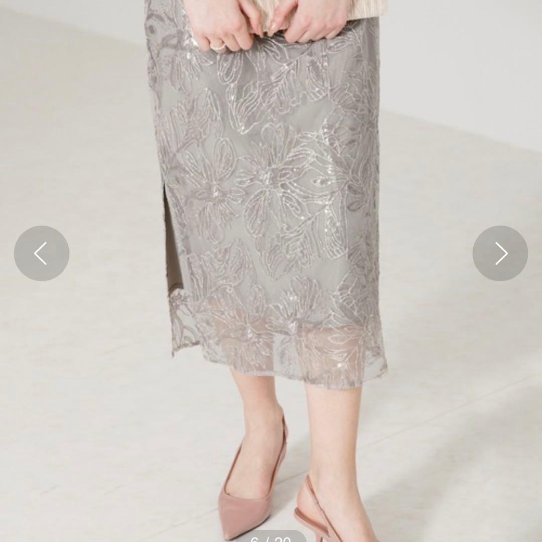 【新品タグ付✨️】LEJA フリルオフショルダースパンコールIラインドレスMグレー