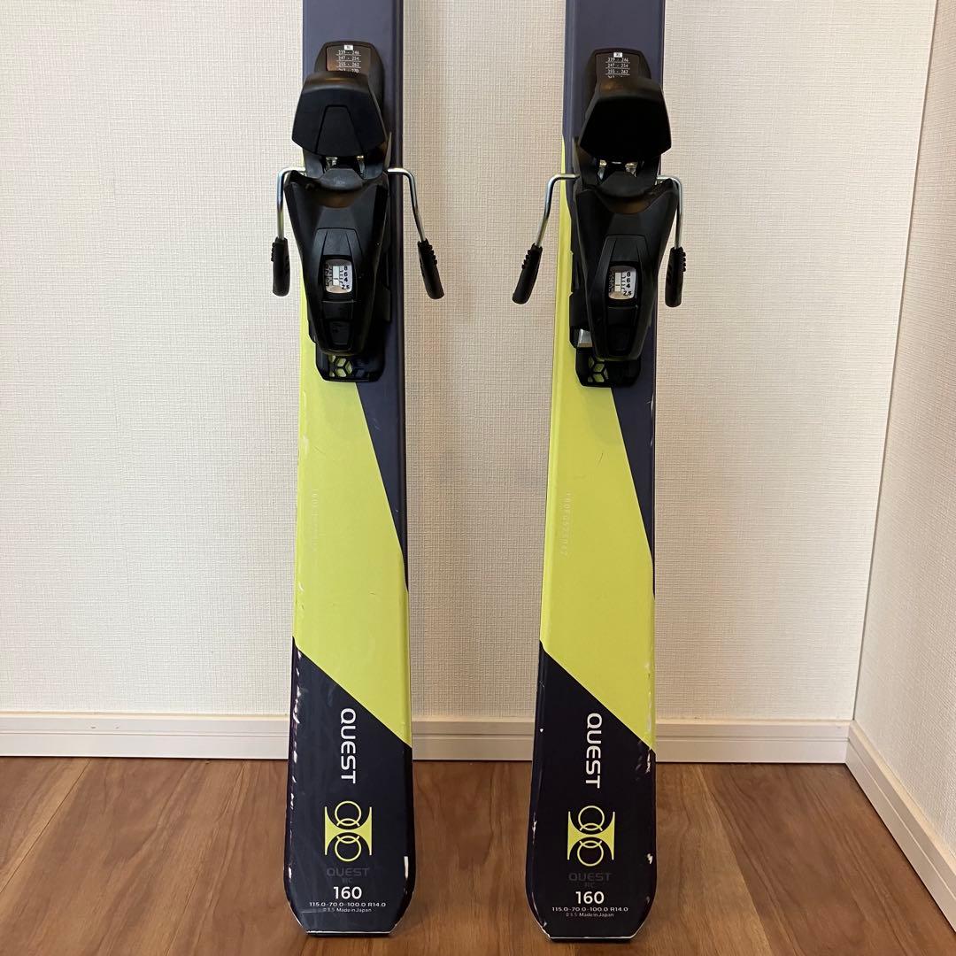 Hart スキー板 160cm グレー/イエロー ビンディング付き ハート