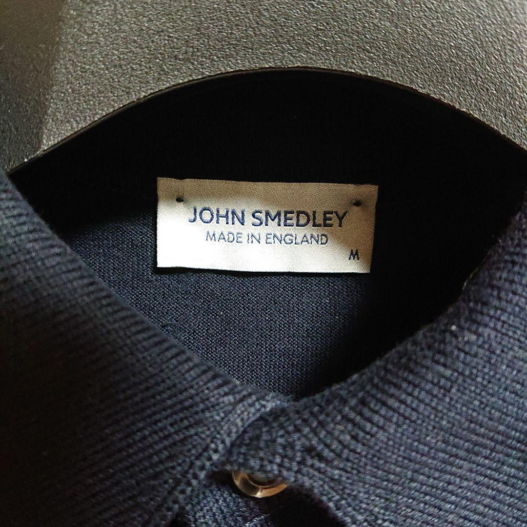 ジョンスメドレー　ニットポロ　ネイビー