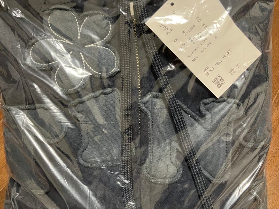 裏起毛 ロゴパッチワーク フーディー TINA：JOJUN ネイビー 新品未使用