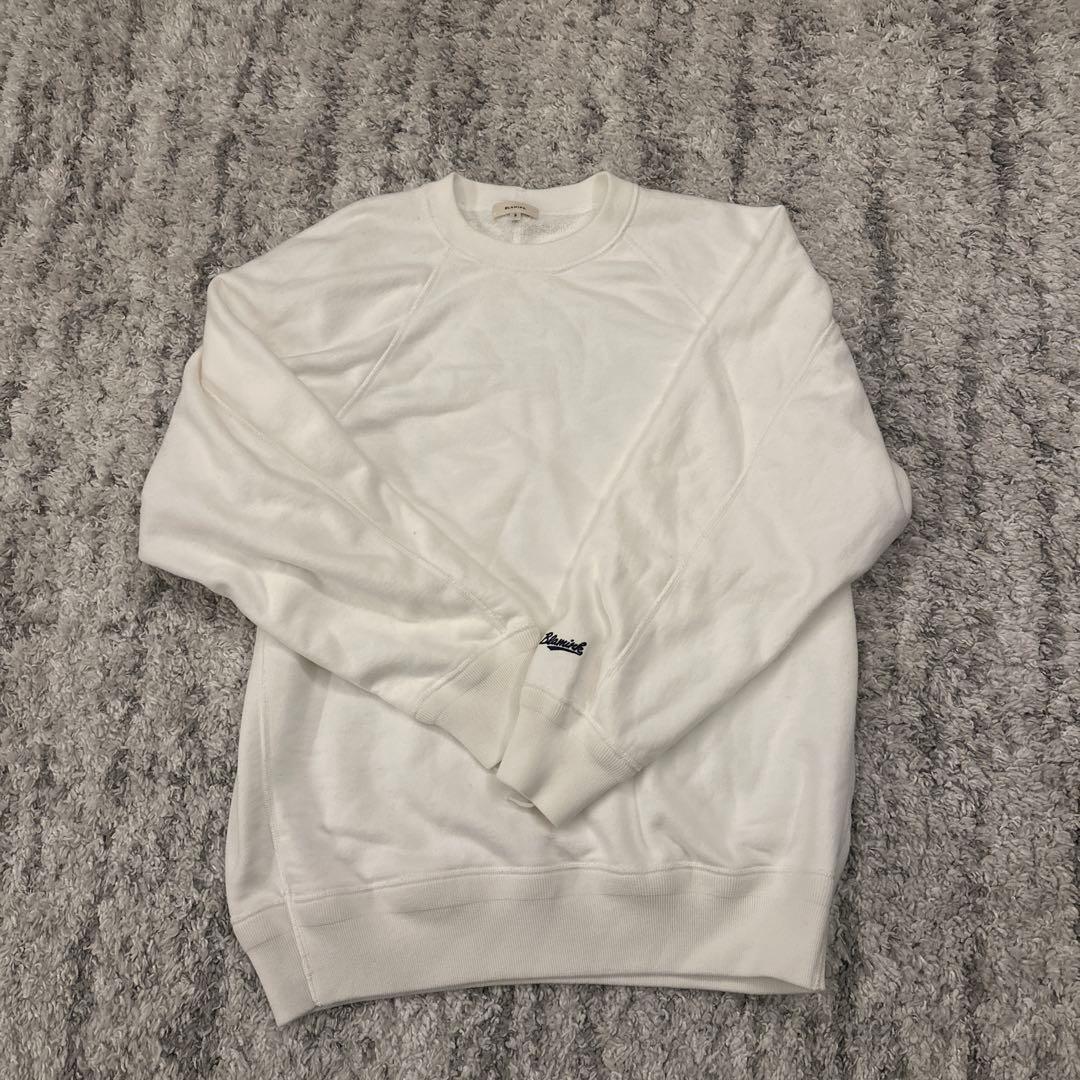 BLAMINK ホワイト 吊り裏毛素材のロングスリーブ