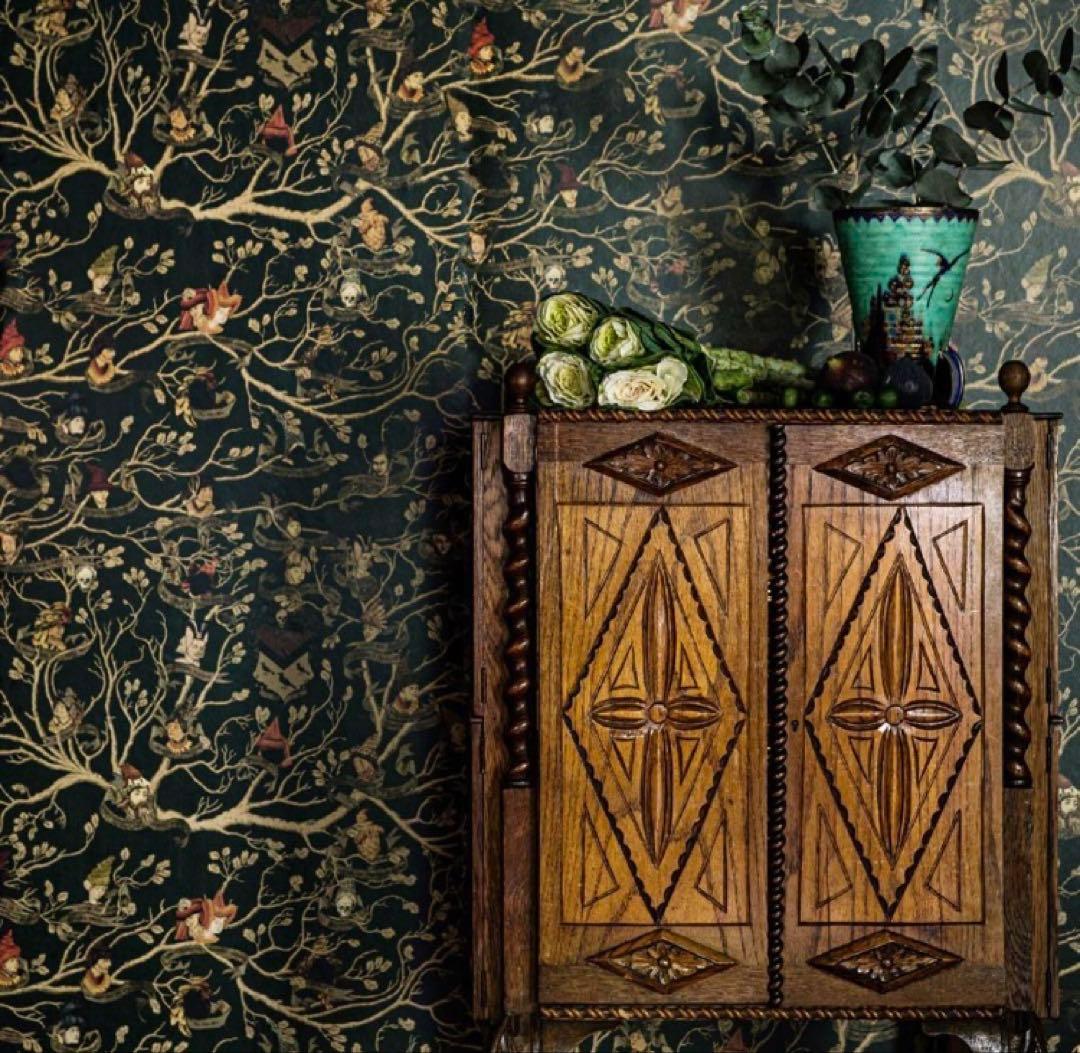 【A_ti】ブラック家壁紙　2ロール　430cm & 200cm✖️50cm