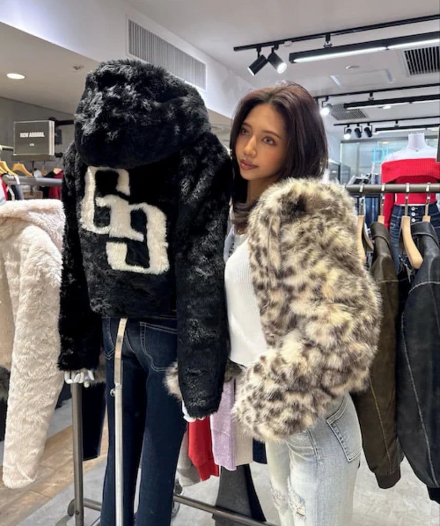 GYDA ジェイダ　G Gエコファーショートフードコート　ブラック　新品