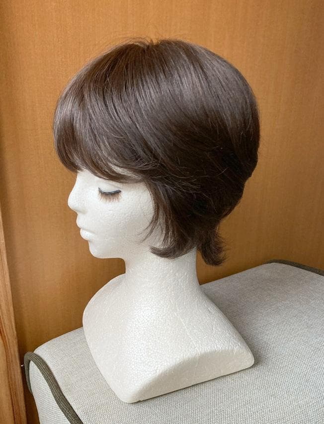 ふーちゃん　坂巻哲也　人毛MIX「ショート」　ダークブラウン