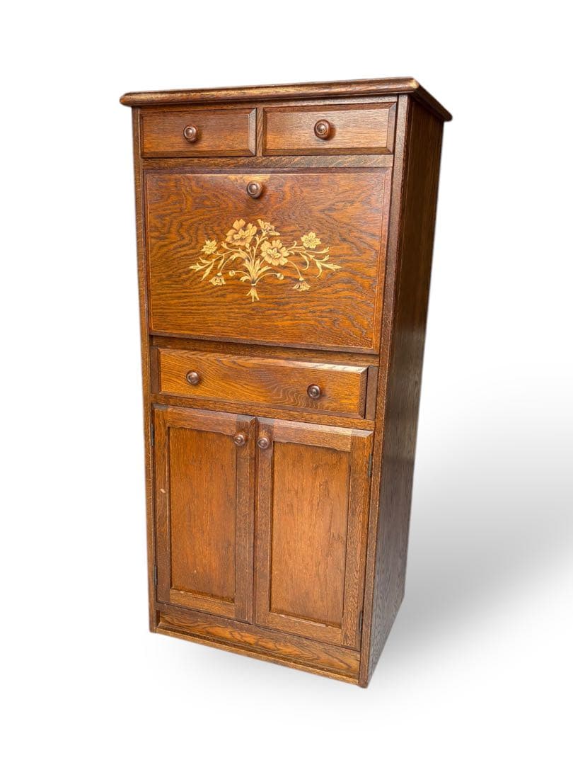 ライティングビューロー　アンティーク　家具　キャビネット