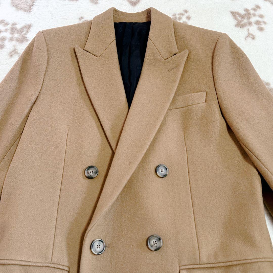 ami アミパリス ダブルブレスト チェスターコート ウール ロング 46