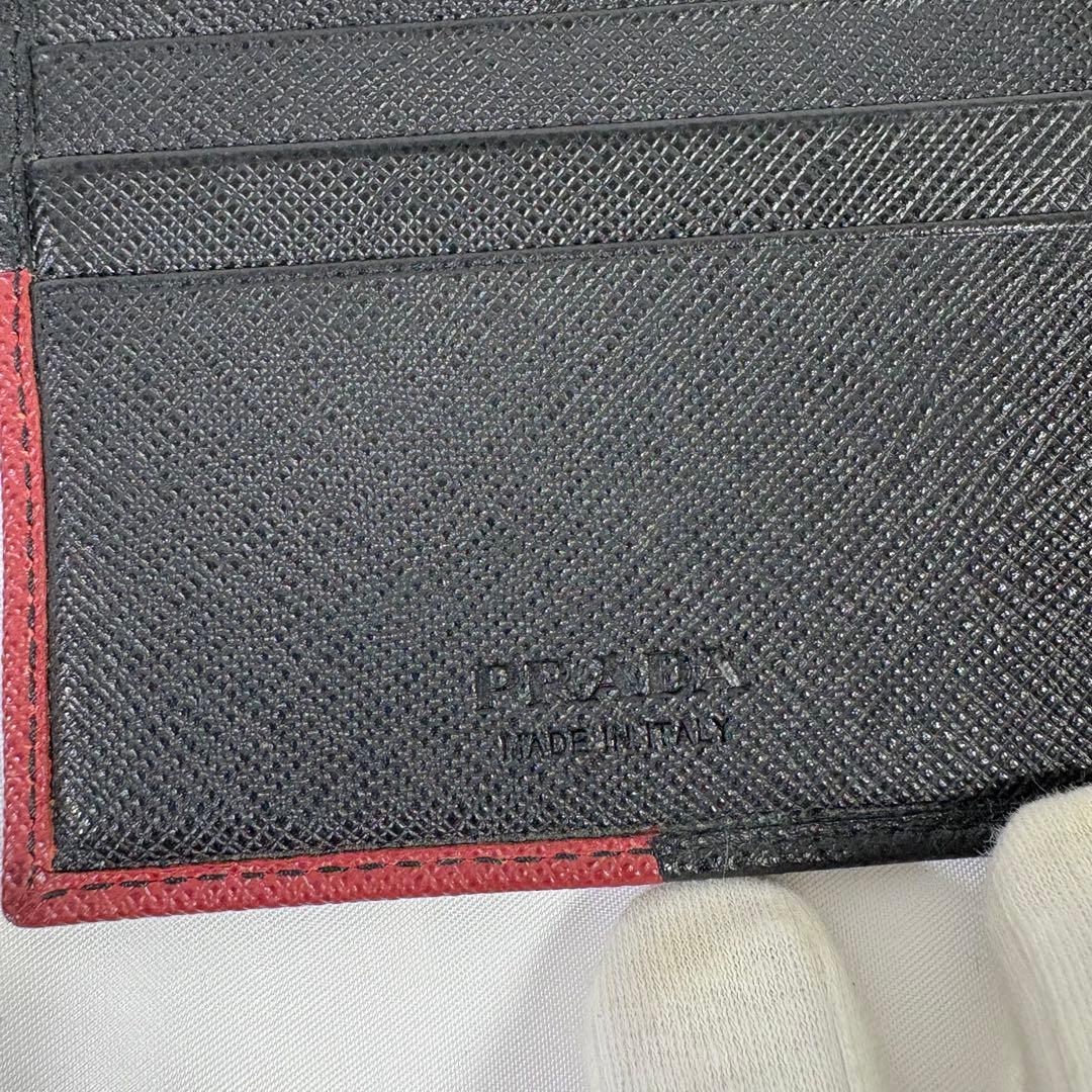 【美品】【希少】プラダ マネークリップ メタル サフィアーノレザー 財布