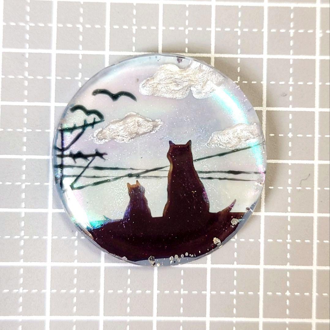 レジン　猫　ヘアゴム　ブローチ　ポニーフック　No.72