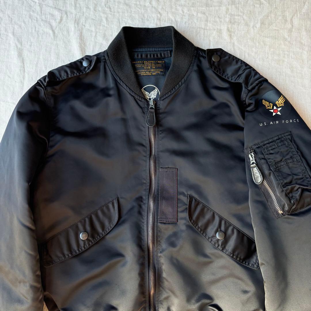 HOUSTON ヒューストン L-2 ブラック フライトジャケット 38