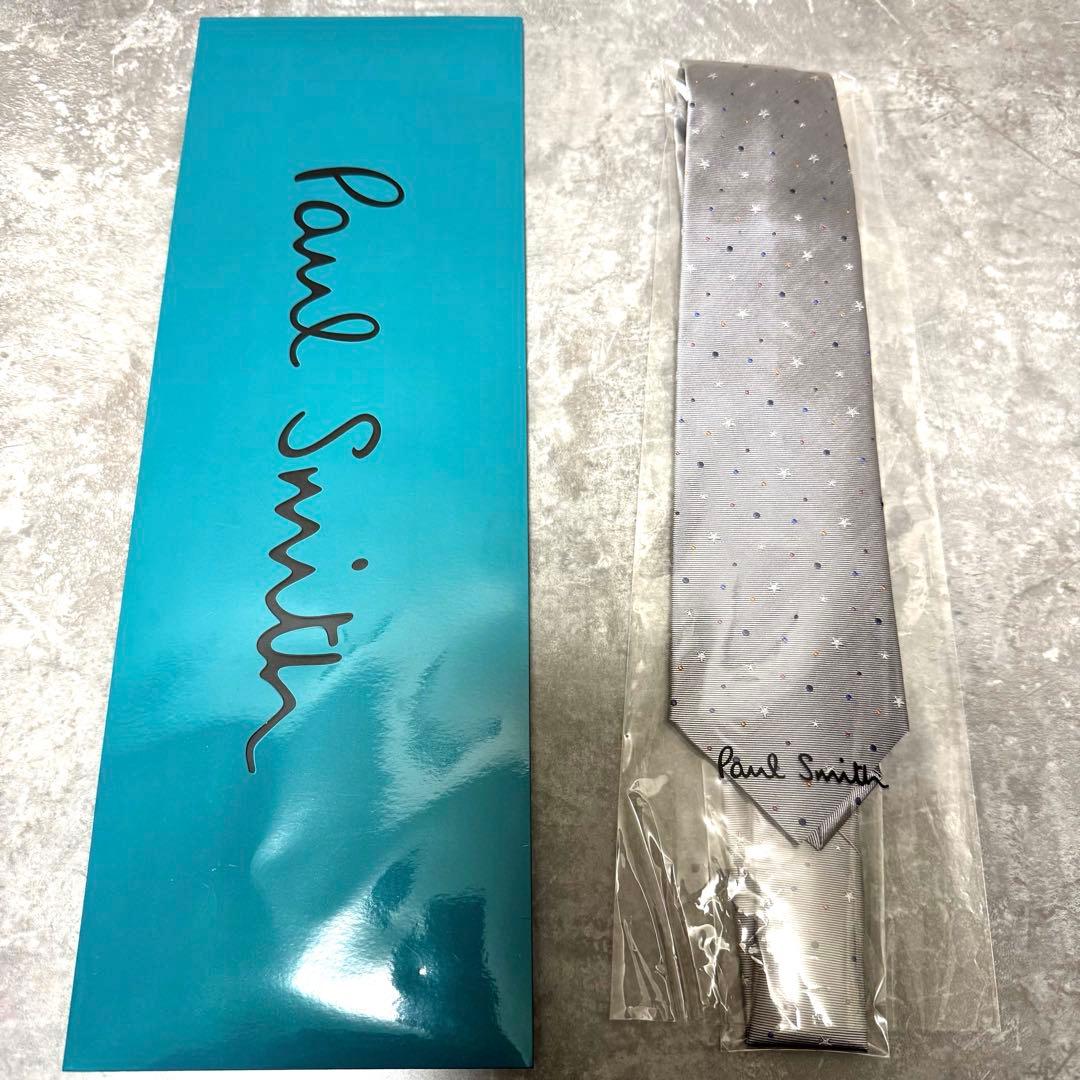 新品未使用 Paul Smith ポールスミス ネクタイ シルバー 結婚式 現行