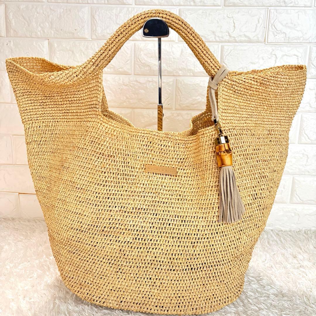 新品未使用品♪ HEIDI  ラフィアバッグ カゴバッグ フリンジ付き