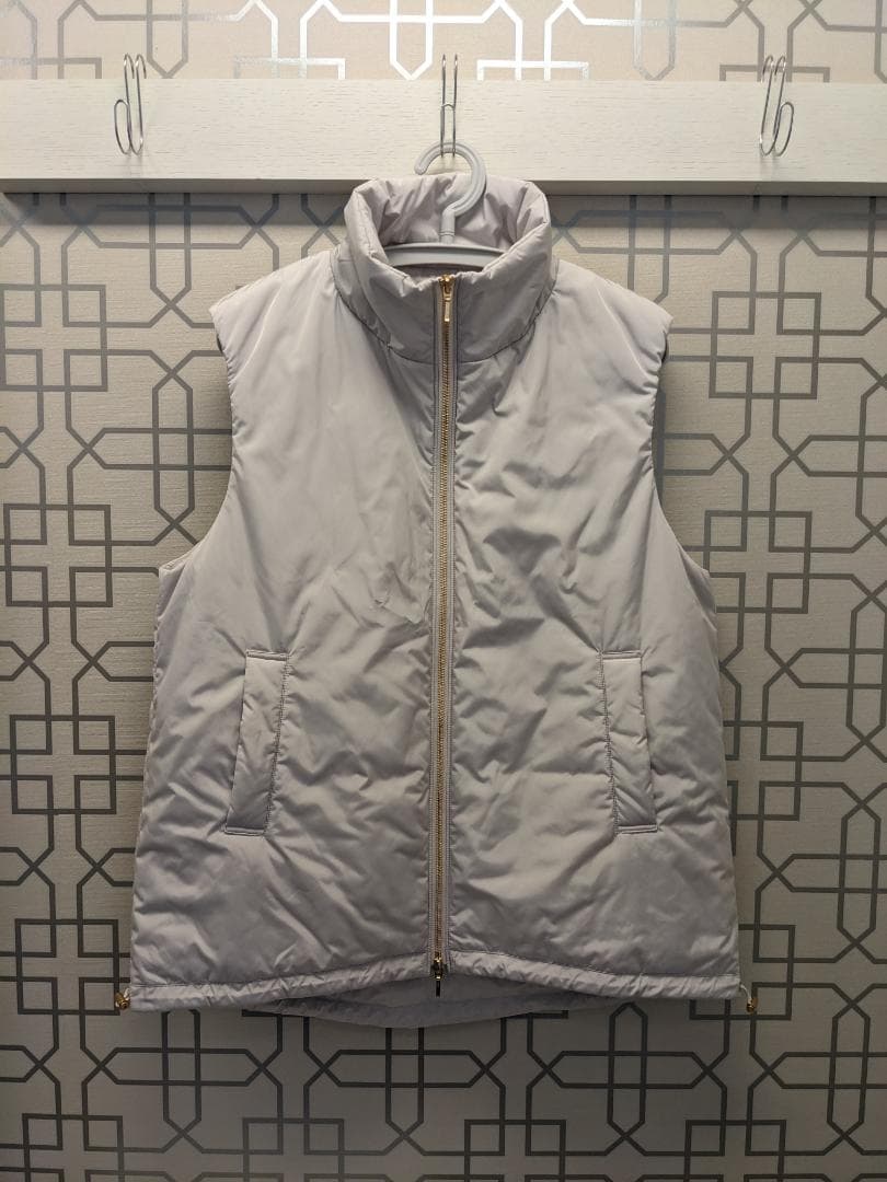 23区【洗える】中綿キルティングベスト(アイボリー)