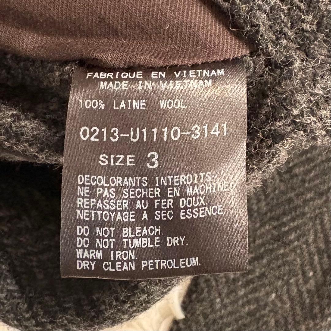 美品✨アーツアンドサイエンス フード　リバーコート　ヘリンボーン　ウール　3