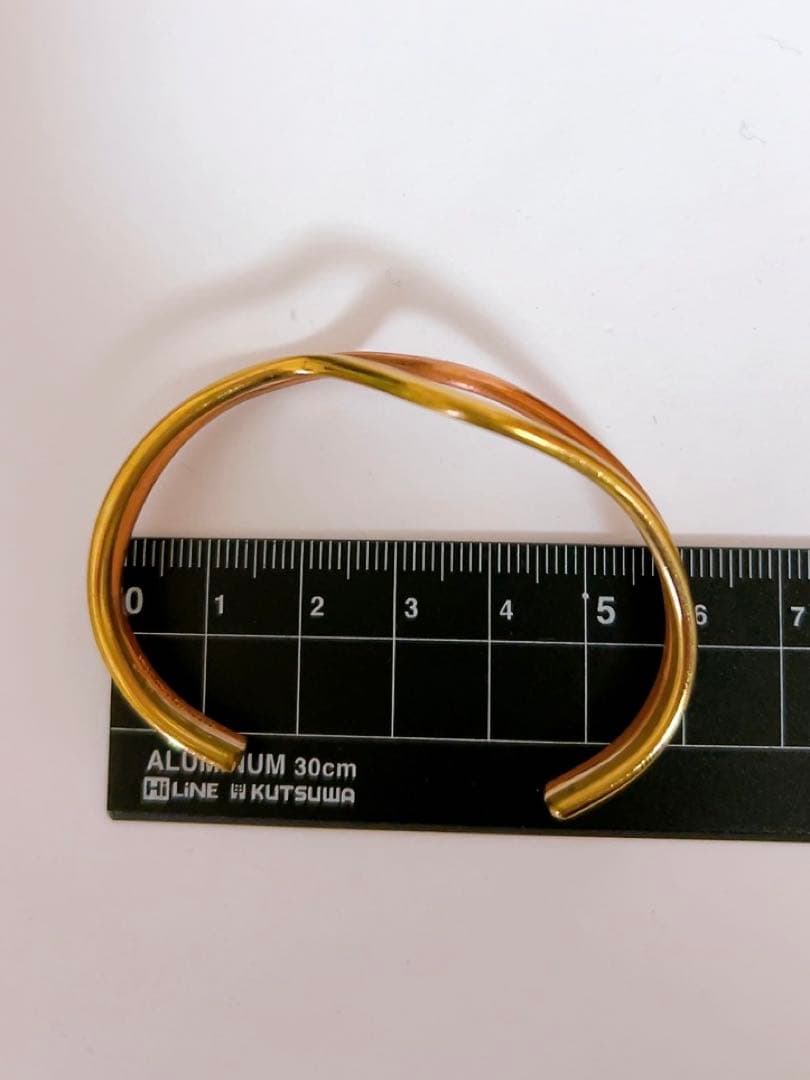 Sergio Lub バングル　ゴールド×ピンクゴールド　２連　ウェーブ