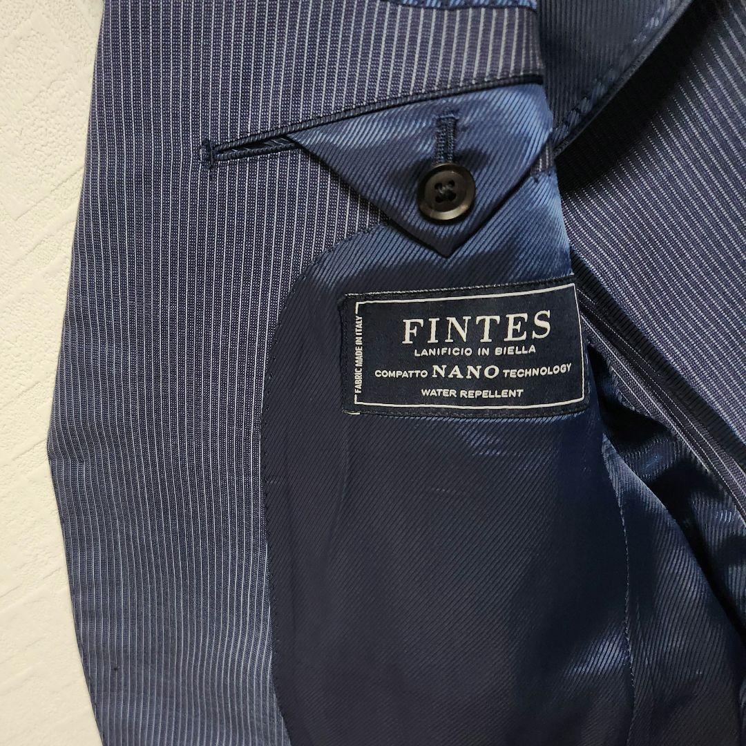 スーツセレクト　メンズ　スーツ　濃紺　ストライプ　ウール　イタリア生地