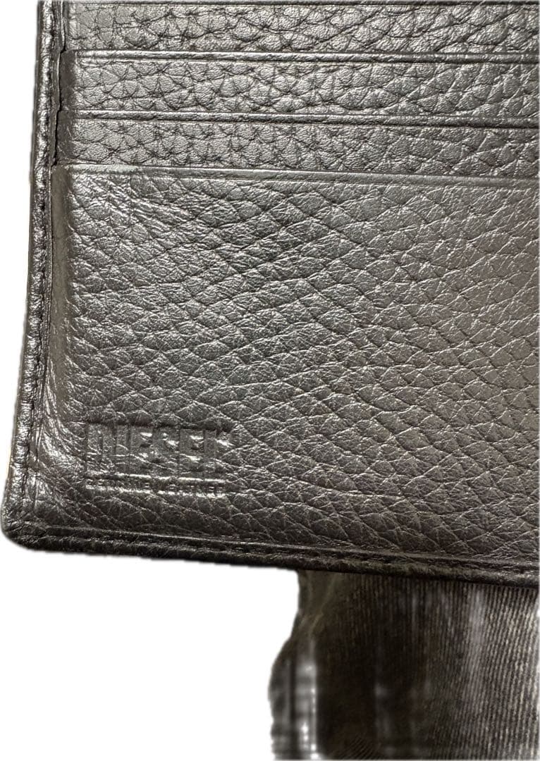 DIESELレザー2つ折り財布 黒 ブラック