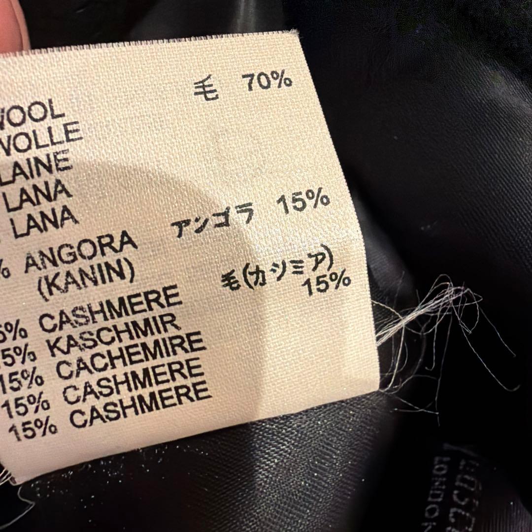 ひさこそり様aquascutum ブラックウールカシミヤロングコート