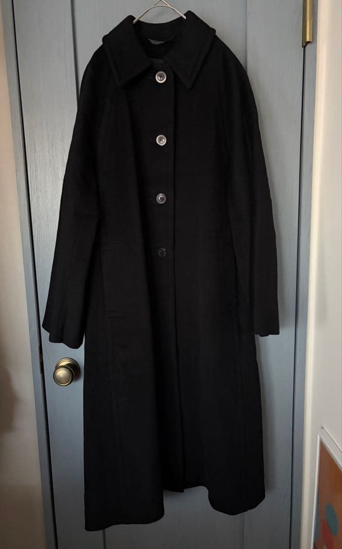 ひさこそり様aquascutum ブラックウールカシミヤロングコート