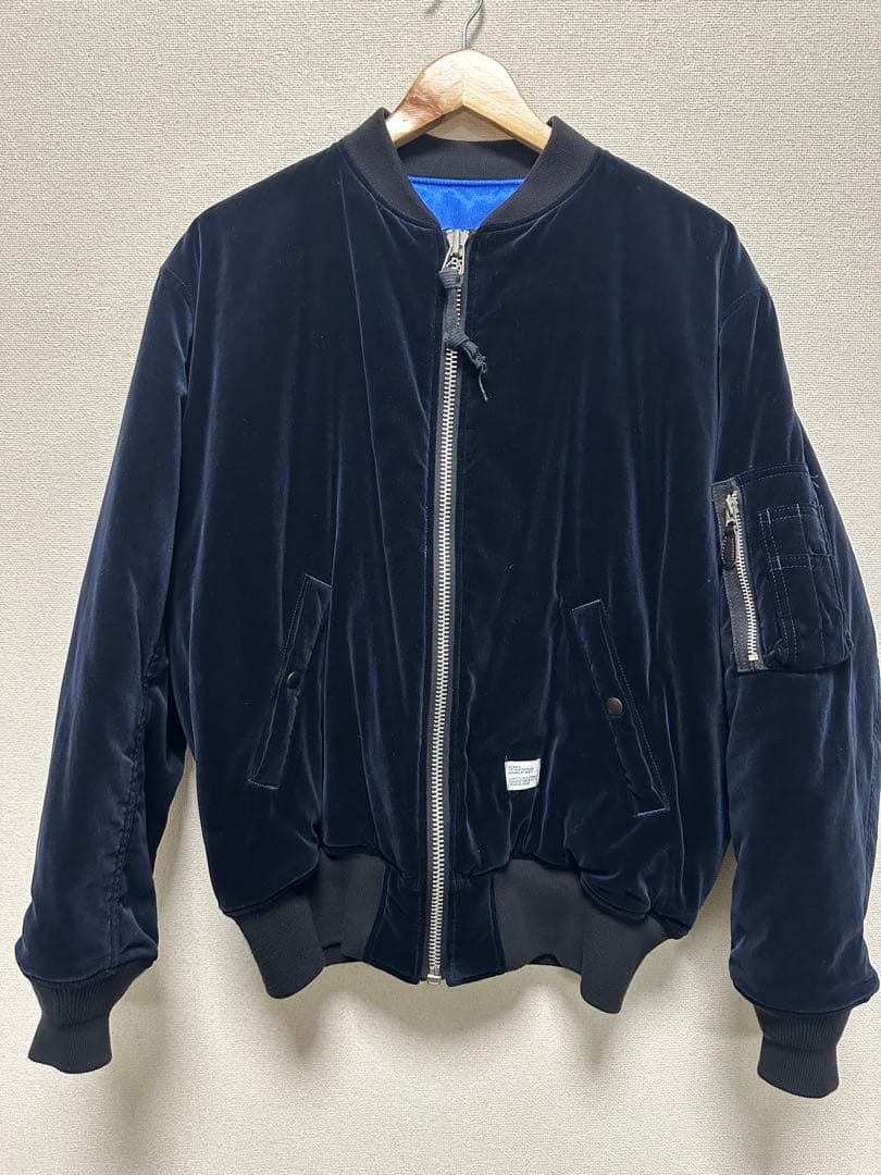 BEDWIN ベルベット　MA-1フライトジャケット　ネイビー　リバーシブル