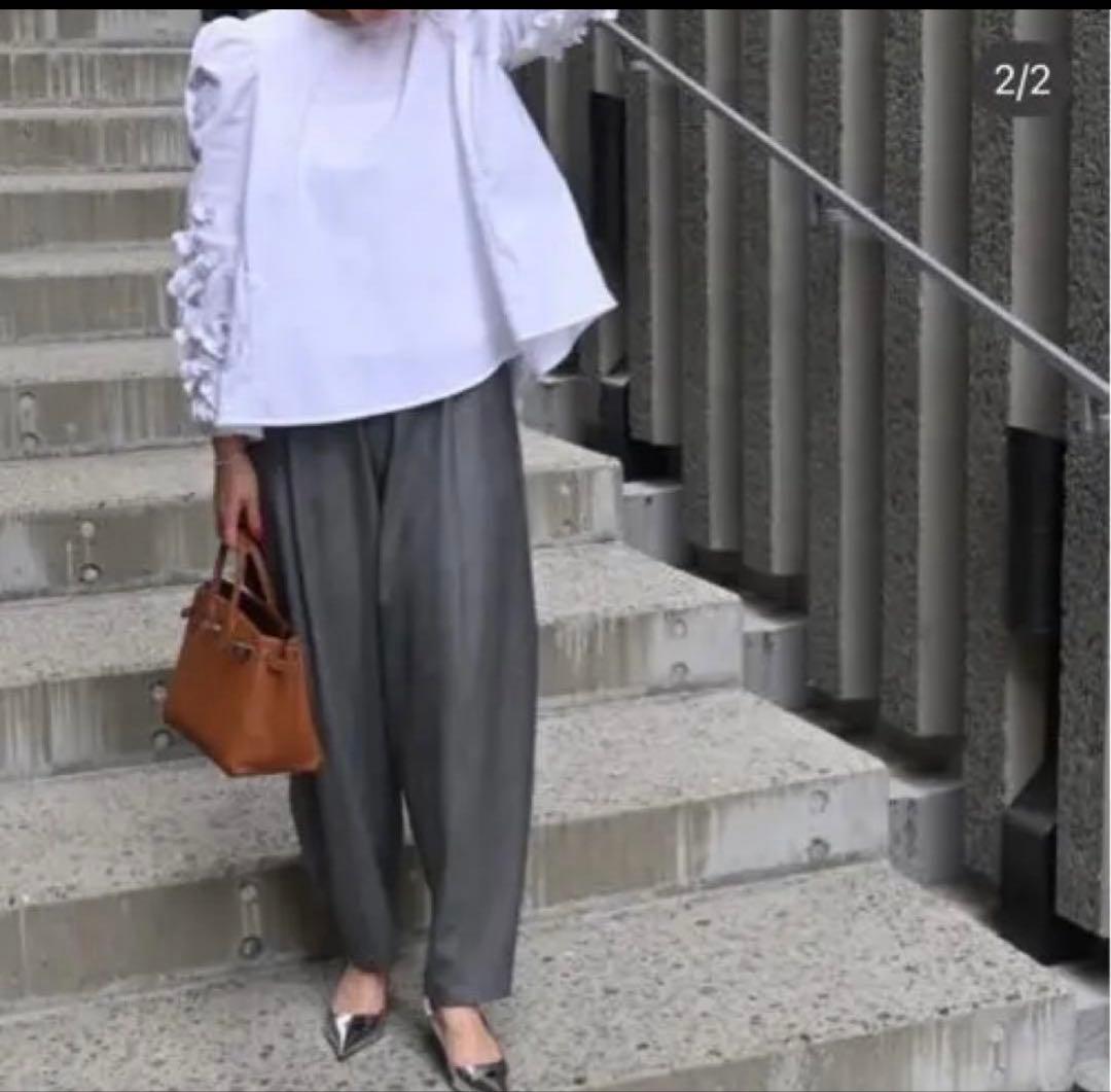 lig.コクーンパンツ グレー M ウール 100%