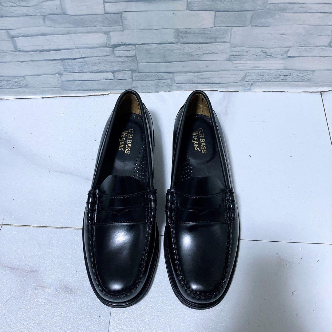 未使用級 ジーエイチバス ロファー LARSON 革靴 黒 25 US7