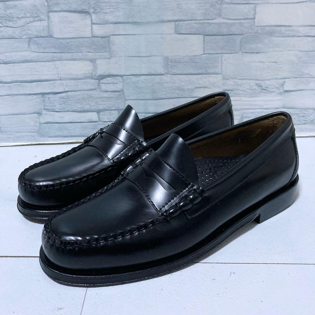 未使用級 ジーエイチバス ロファー LARSON 革靴 黒 25 US7