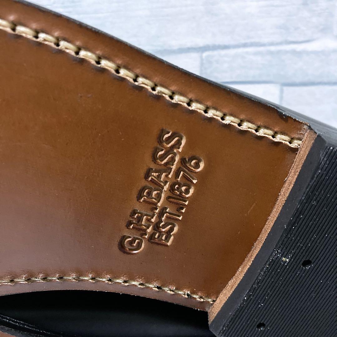 未使用級 ジーエイチバス ロファー LARSON 革靴 黒 25 US7