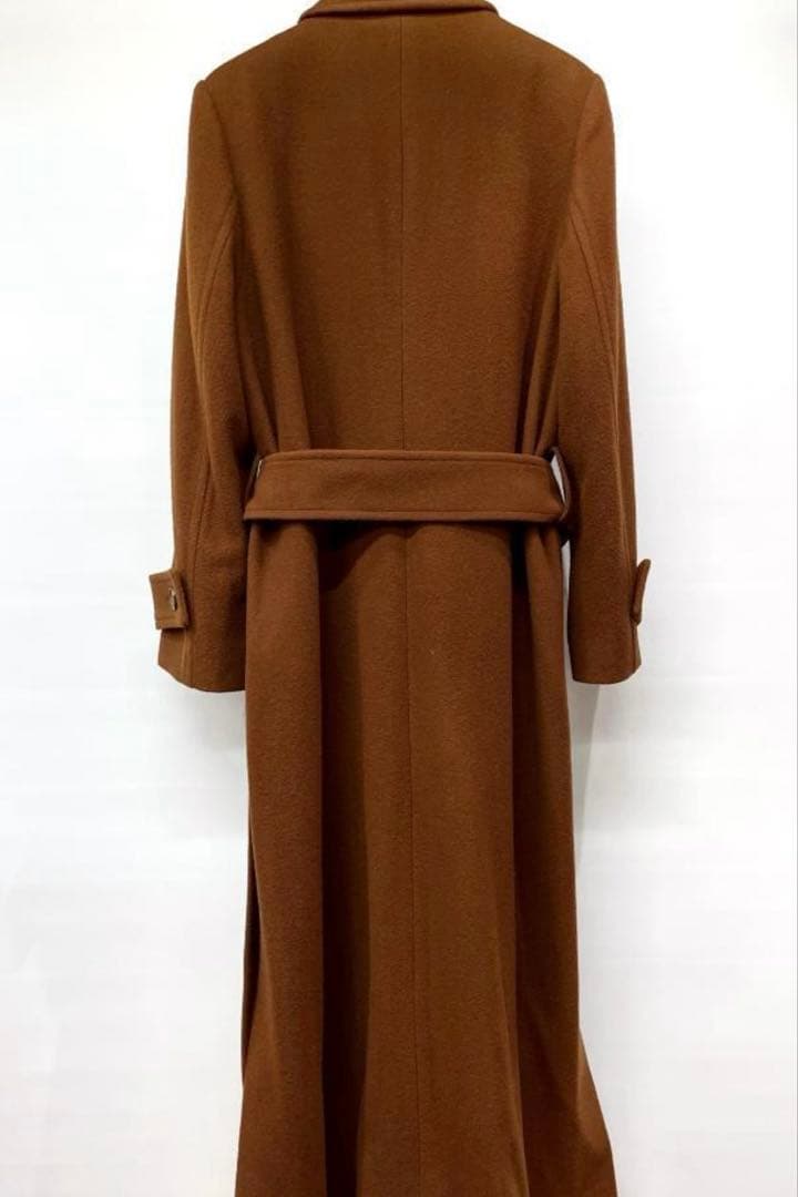 ETRE Mサイズ サイドスリットロングチェスターコート ブラウン