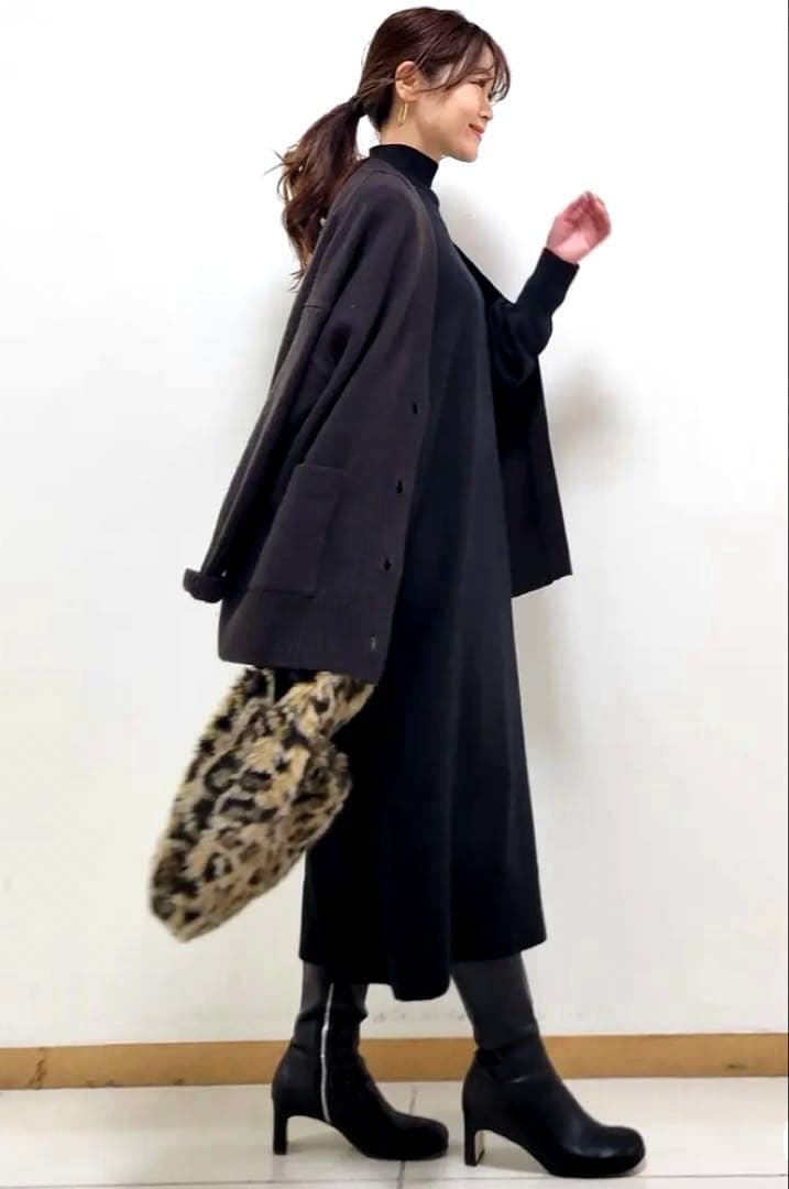 完売　23区　ウールカシミヤブレンド ハイネック ワンピース　¥28,600