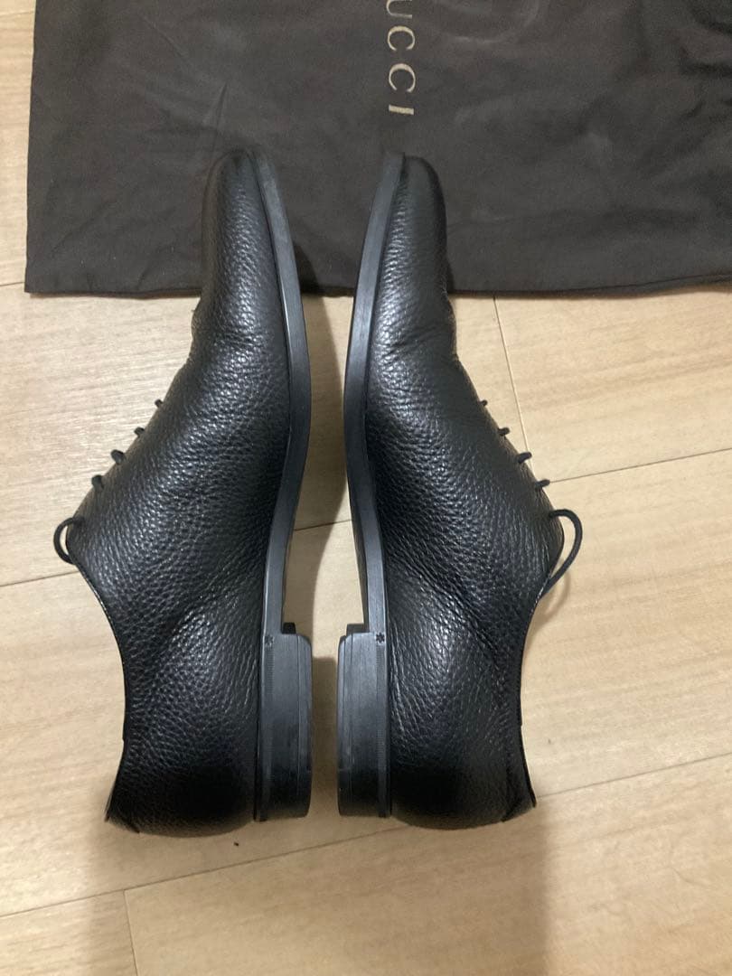GUCCI ブラックレザーシューズ 保存袋付き 26cm