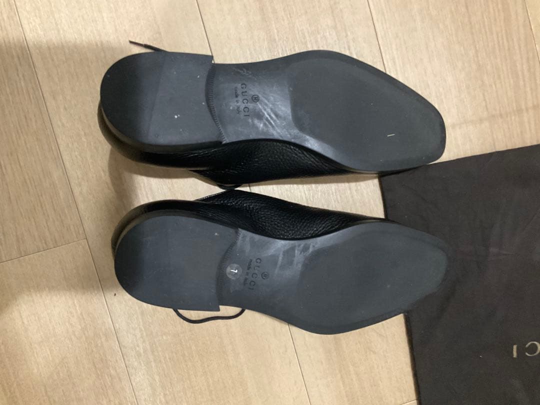 GUCCI ブラックレザーシューズ 保存袋付き 26cm