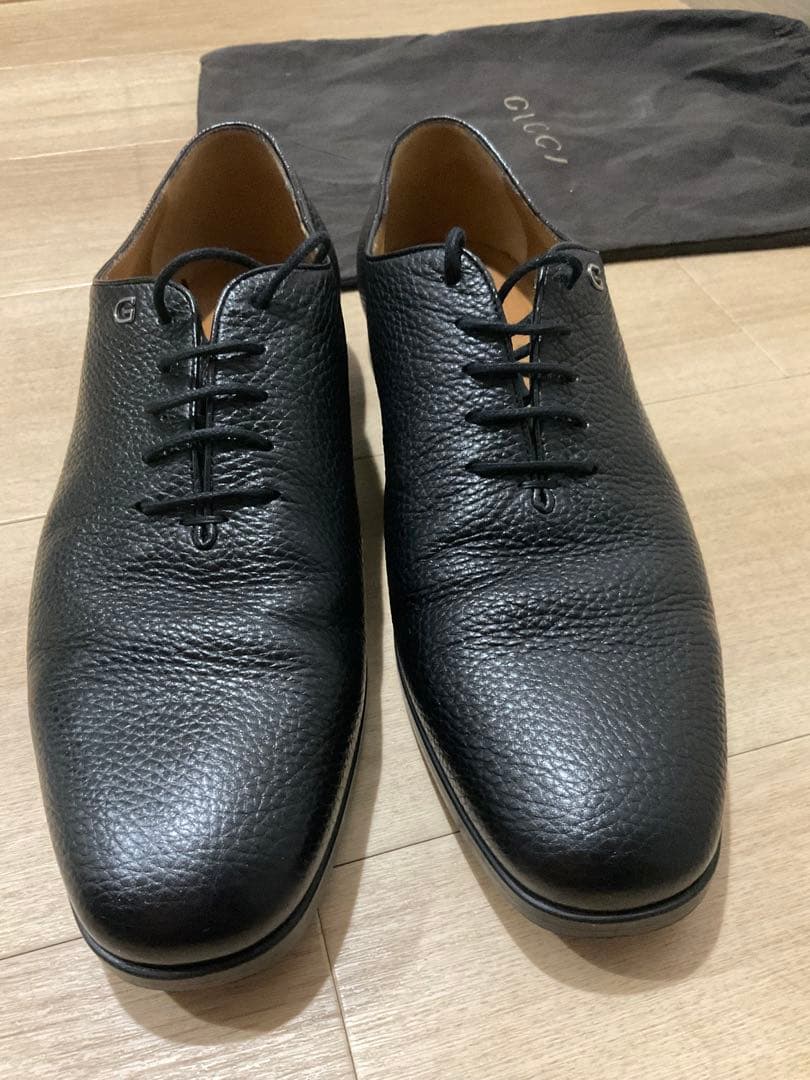 GUCCI ブラックレザーシューズ 保存袋付き 26cm