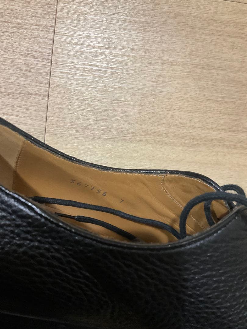 GUCCI ブラックレザーシューズ 保存袋付き 26cm