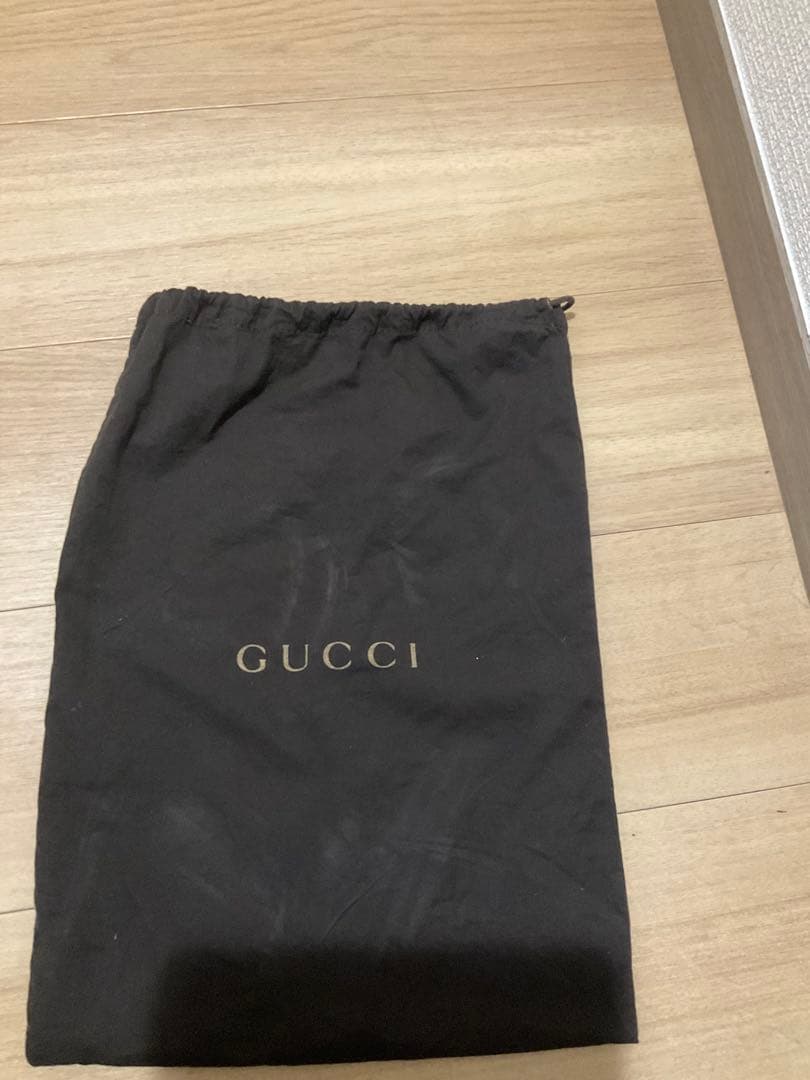 GUCCI ブラックレザーシューズ 保存袋付き 26cm