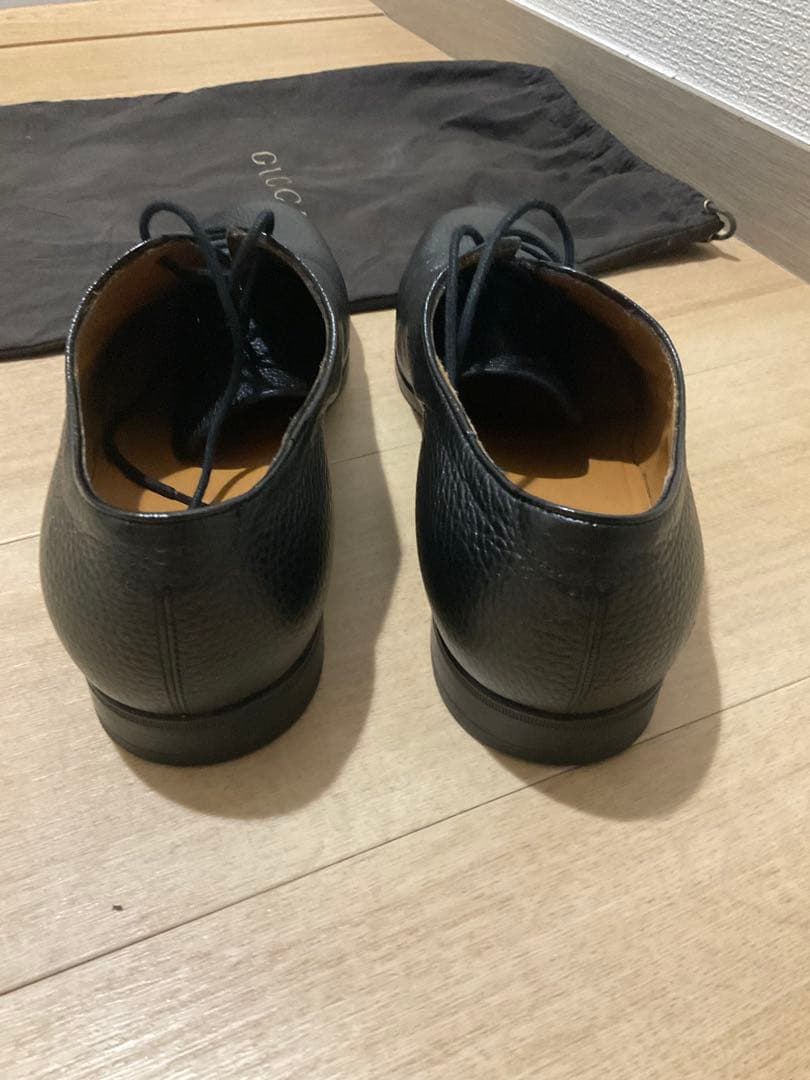 GUCCI ブラックレザーシューズ 保存袋付き 26cm