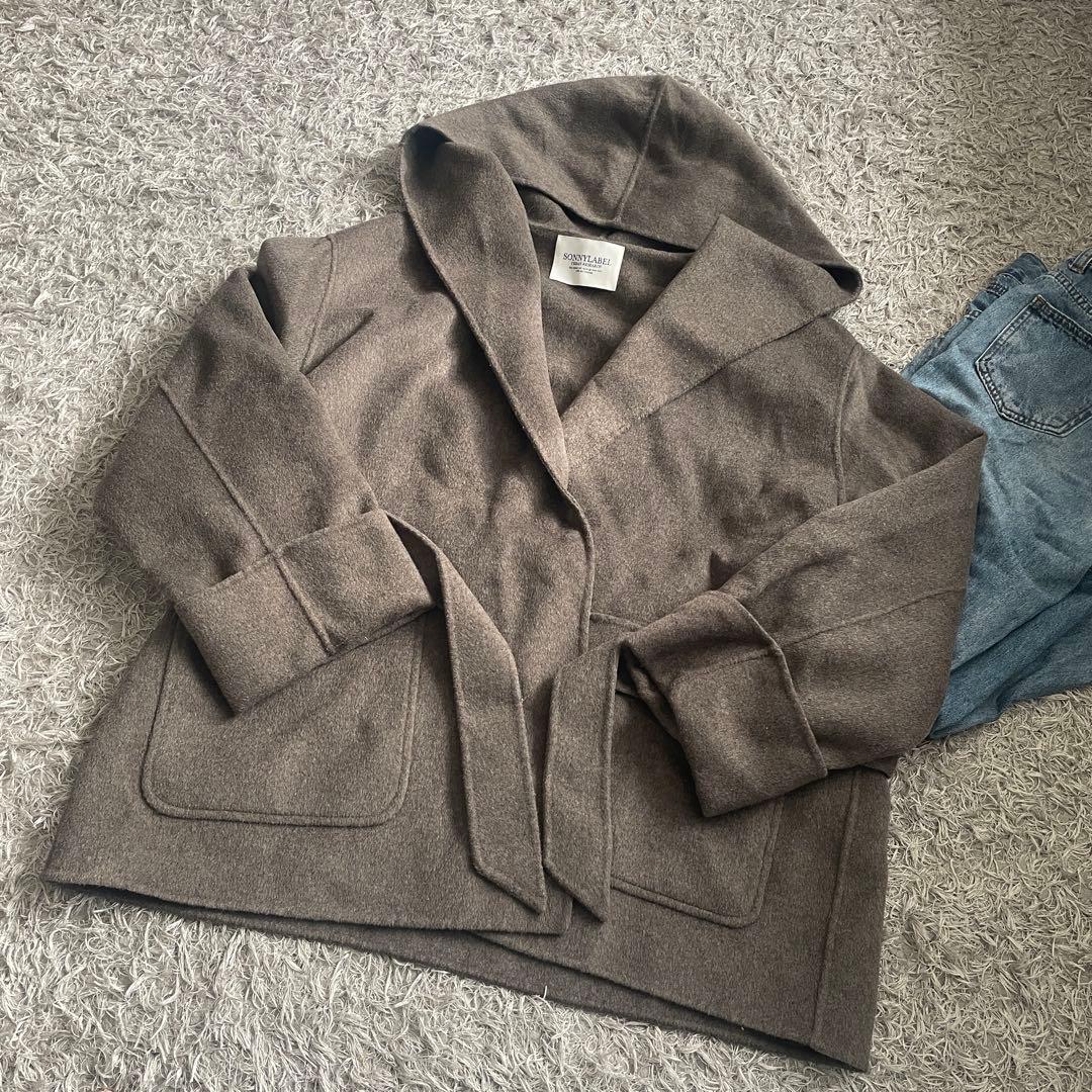 23AW 美品 サニーレーベル ジャケット ウールリバーフードミディコート