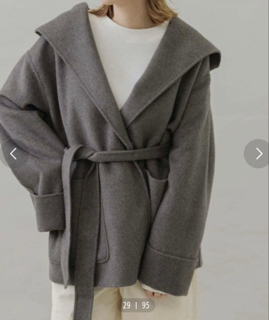 23AW 美品 サニーレーベル ジャケット ウールリバーフードミディコート