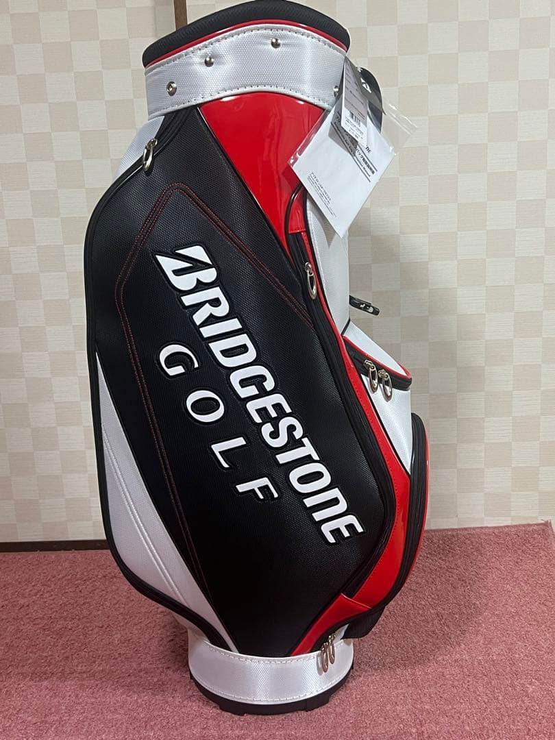BRIDGESTONE ゴルフ キャディバッグ ホワイト/ブラック/レッド