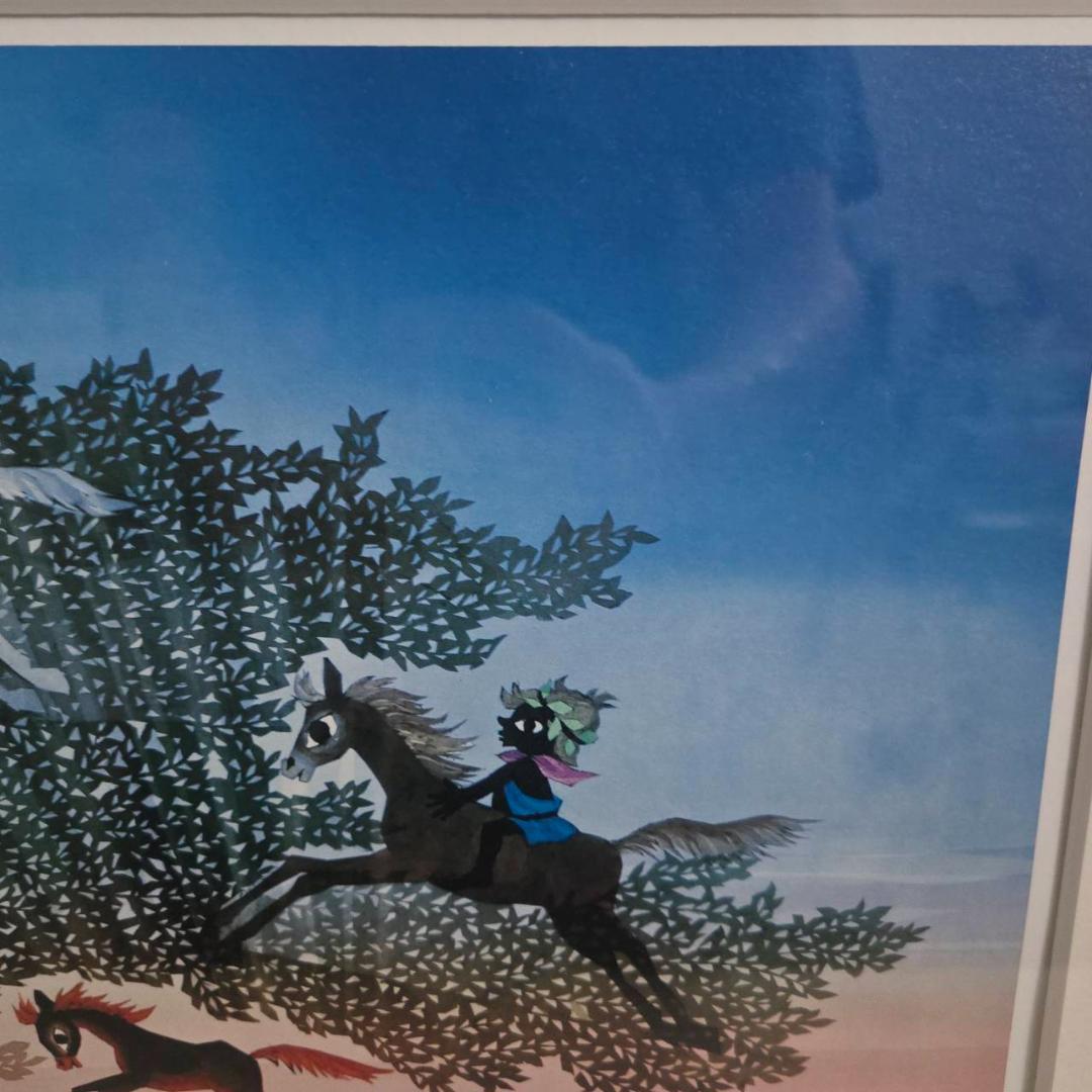 最終値下げ　藤城清治　馬が飛ぶ　ダイヤモンドクスリーン　直筆サイン　保証