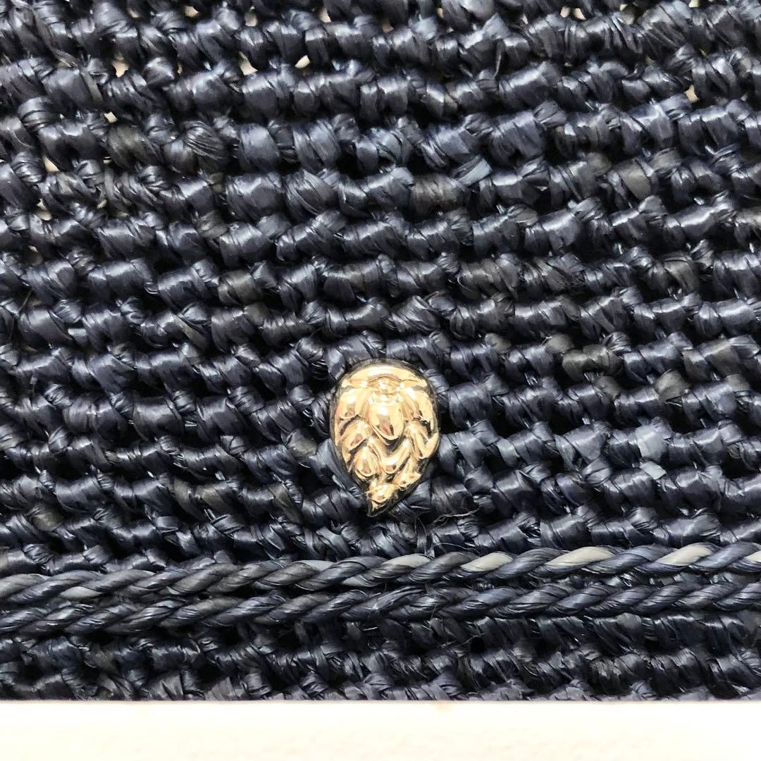 美品✨ヘレンカミンスキー　ラフィアハット　PROVENCE10 チャーム　紺